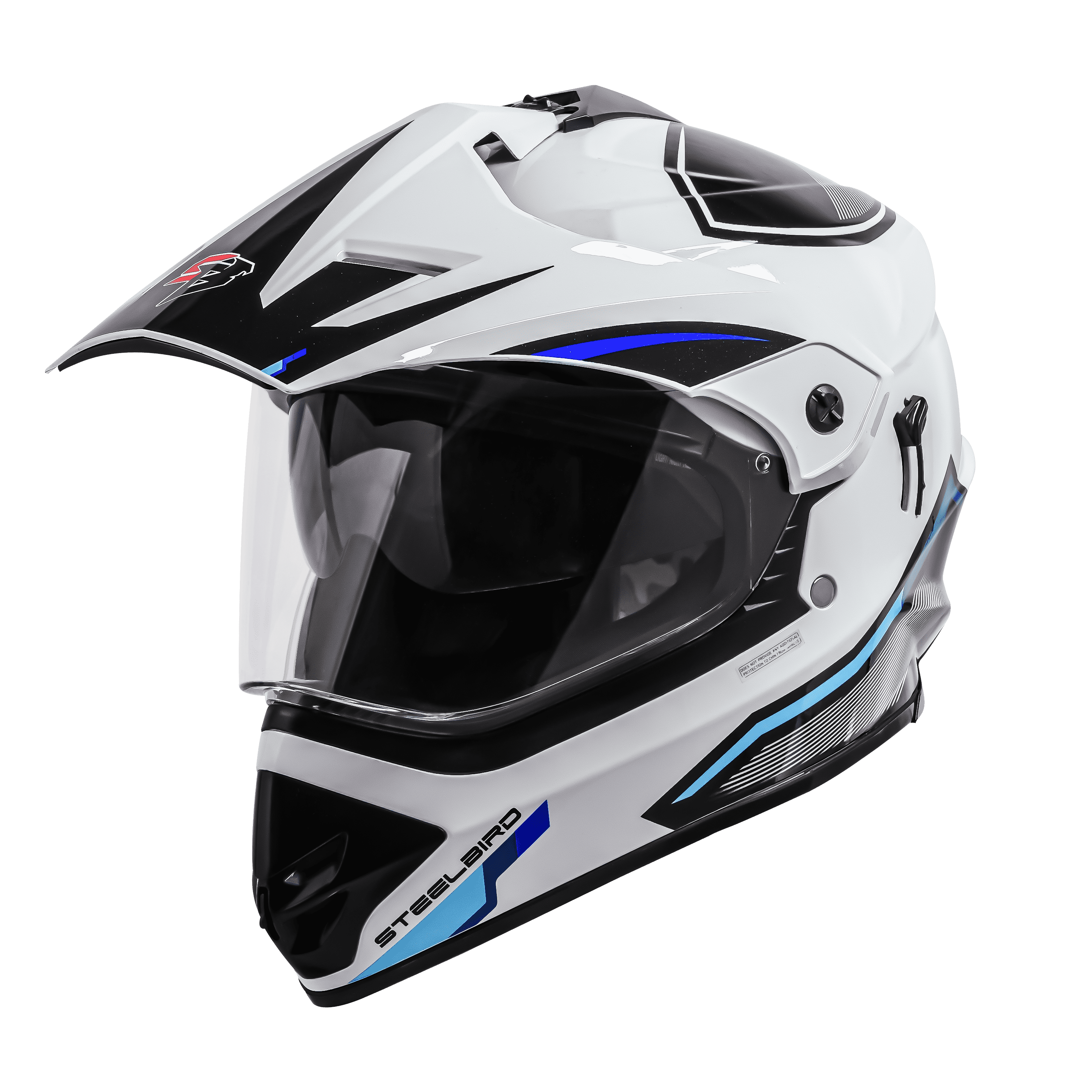 SBH-13 ISS RACER GLOSSY WHITE WITH BLUE